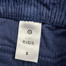 Load image into Gallery viewer, Girls Target, navy chunky corduroy overalls dress / pinafore, GUC, size 5, L: 57cm