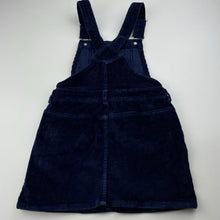 Load image into Gallery viewer, Girls Target, navy chunky corduroy overalls dress / pinafore, GUC, size 5, L: 57cm