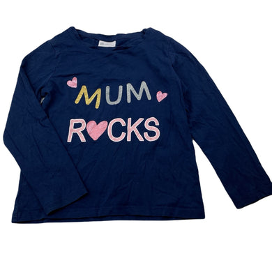 Girls B Collection, navy cotton long sleeve top, GUC, size 5,  