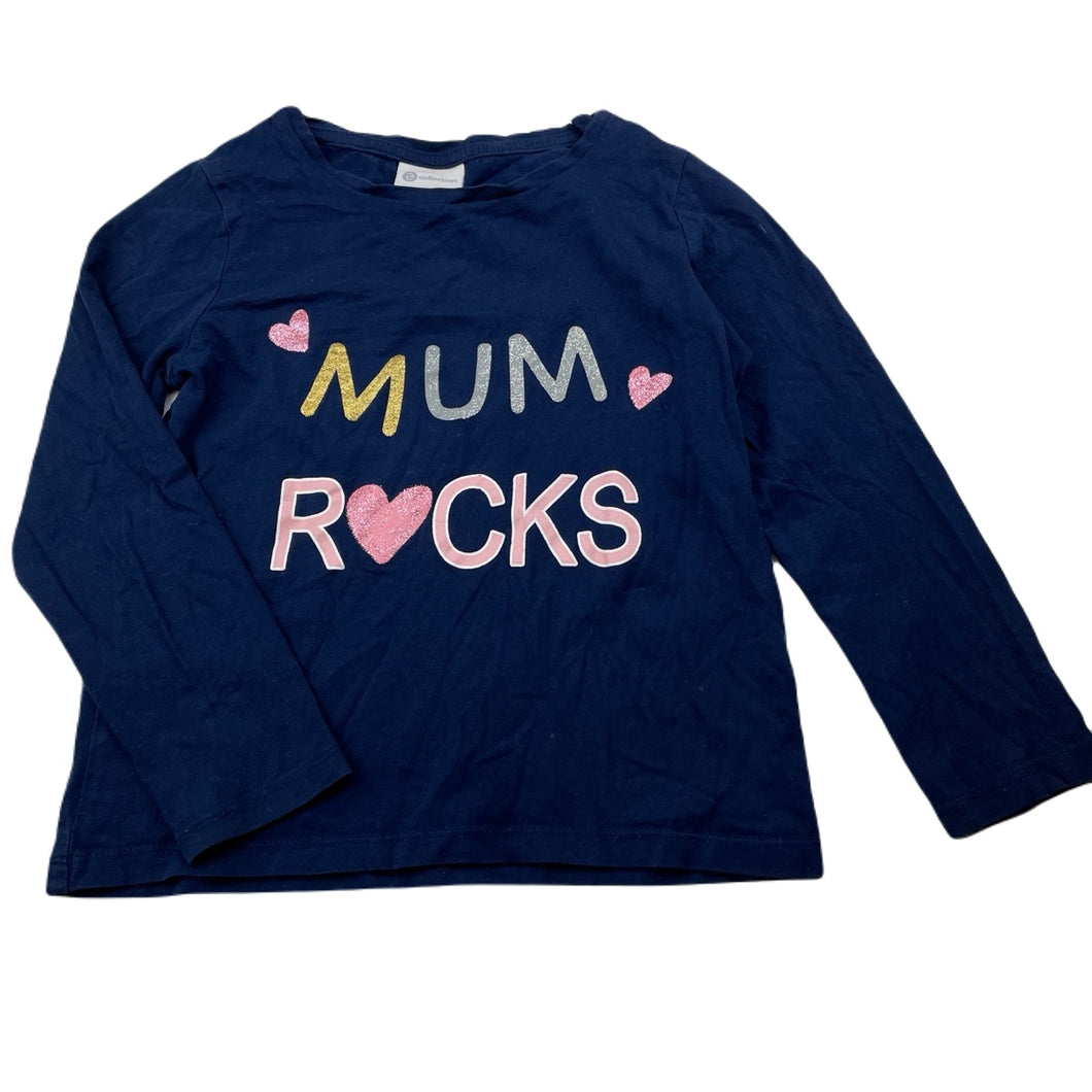 Girls B Collection, navy cotton long sleeve top, GUC, size 5,  