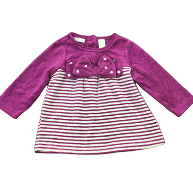 First Impressions purple velour long sleeve top, size 0, Pre-loved