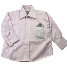 Load image into Gallery viewer, Boys VIANNI Collection, pink lightweight dress shirt, pocket square, GUC, size 1-2,  
