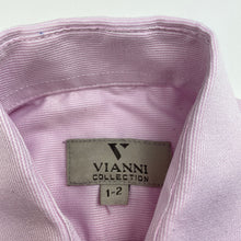 Load image into Gallery viewer, Boys VIANNI Collection, pink lightweight dress shirt, pocket square, GUC, size 1-2,  