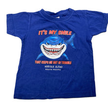 Load image into Gallery viewer, Boys VAGUCE, blue cotton t-shirt / top, shark, FUC, size 4,  