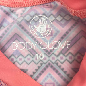 Girls BODY GLOVE, long sleeve rashie / swim top, EUC, size 10,  