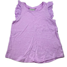 Load image into Gallery viewer, Girls Emerson, broderie trim purple cotton top, GUC, size 5,  
