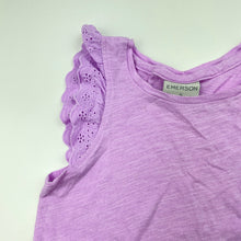 Load image into Gallery viewer, Girls Emerson, broderie trim purple cotton top, GUC, size 5,  