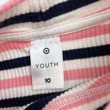 Load image into Gallery viewer, Girls Target, ribbed stretchy striped top, FUC, size 10,  