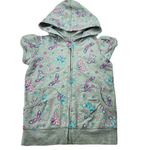 Load image into Gallery viewer, Girls H&amp;T, zip up hooded top, butterflies, GUC, size 3,  