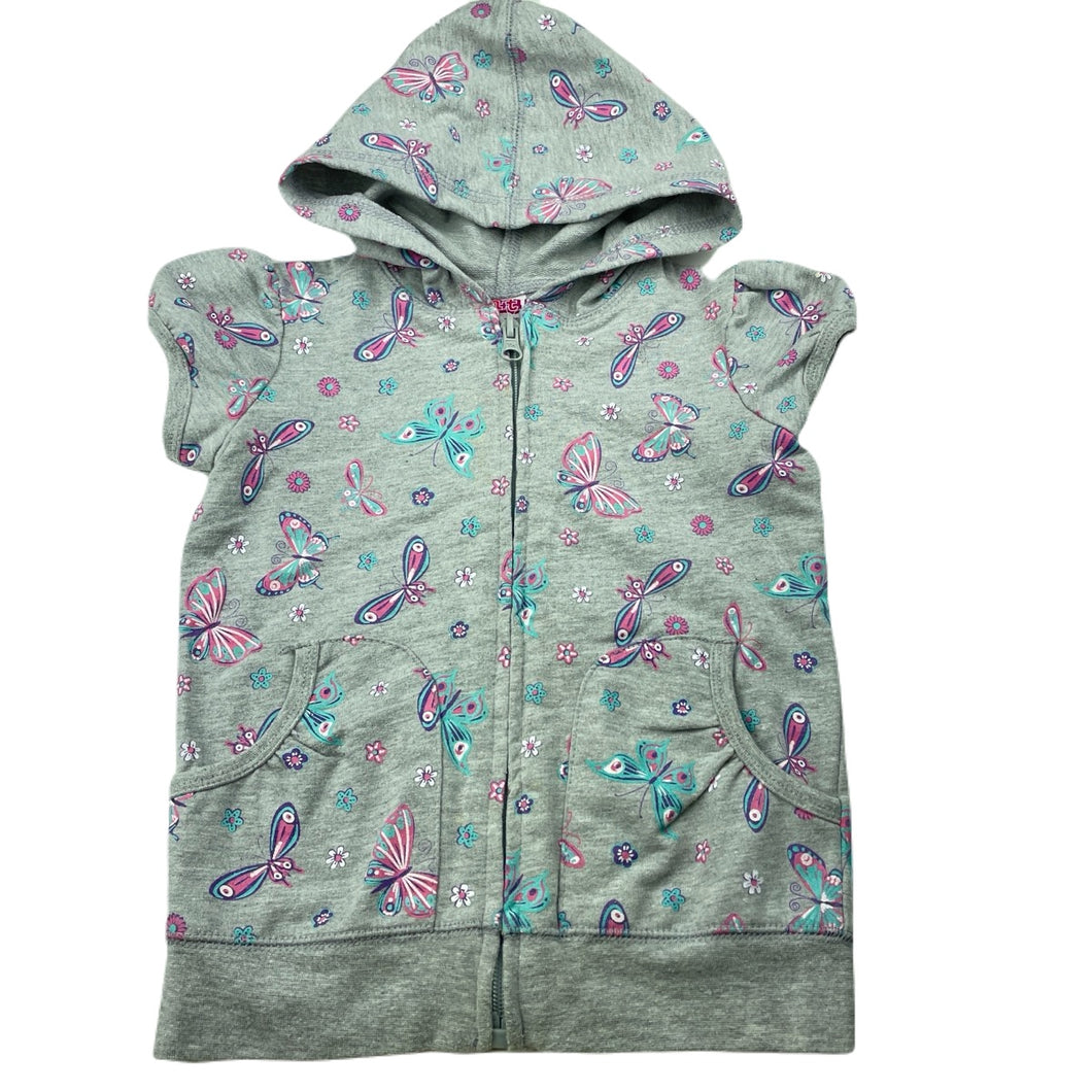 Girls H&T, zip up hooded top, butterflies, GUC, size 3,  