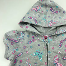 Load image into Gallery viewer, Girls H&amp;T, zip up hooded top, butterflies, GUC, size 3,  