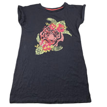 Load image into Gallery viewer, Girls Mango, grey cotton t-shirt dress, tiger, EUC, size 6, L: 57cm