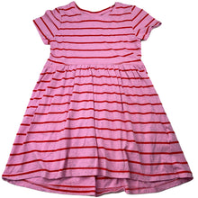 Load image into Gallery viewer, Girls Cotton On, pink &amp; red stripe short sleeve dress, GUC, size 7, L: 60cm