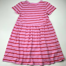 Load image into Gallery viewer, Girls Cotton On, pink &amp; red stripe short sleeve dress, GUC, size 7, L: 60cm
