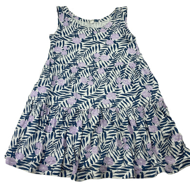 Girls Uniqlo, stretchy floral casual dress, GUC, size 3-4, L: 51cm