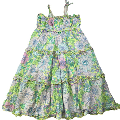 Girls Cotton On, lined floral cotton summer dress, GUC, size 3, L: 65cm