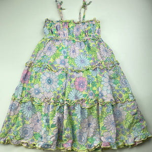 Girls Cotton On, lined floral cotton summer dress, GUC, size 3, L: 65cm