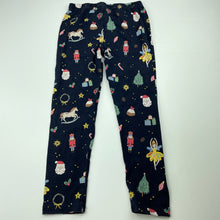 Load image into Gallery viewer, Girls Target, navy Christmas leggings, Inside leg: 41cm, GUC, size 5,  