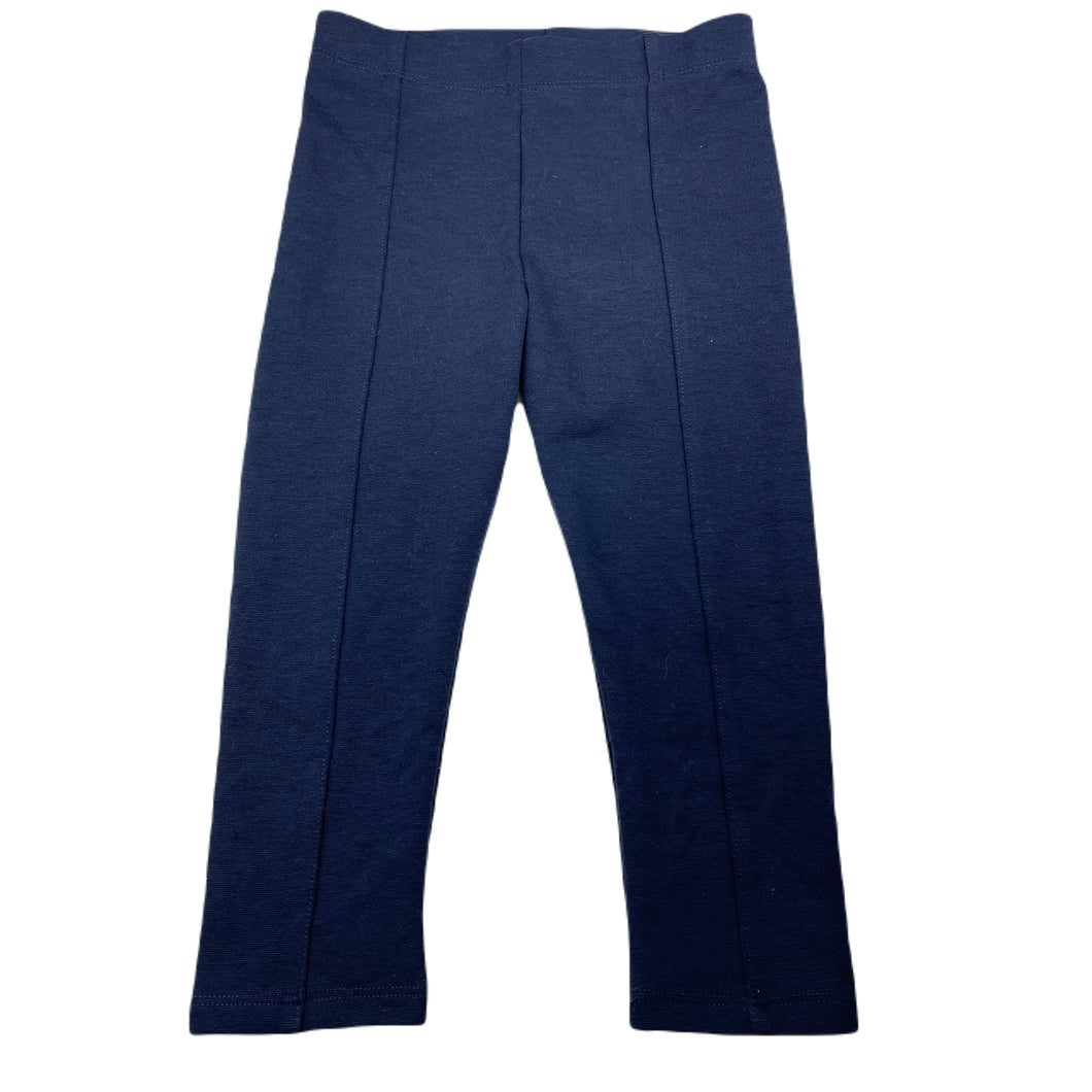 Girls navy, stretchy pants / bottoms, elasticated, labels removed, Inside leg: 32,5cm, W: 24.5cm across unstretched, GUC, size 3,  