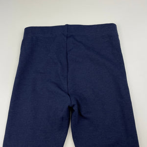 Girls navy, stretchy pants / bottoms, elasticated, labels removed, Inside leg: 32,5cm, W: 24.5cm across unstretched, GUC, size 3,  