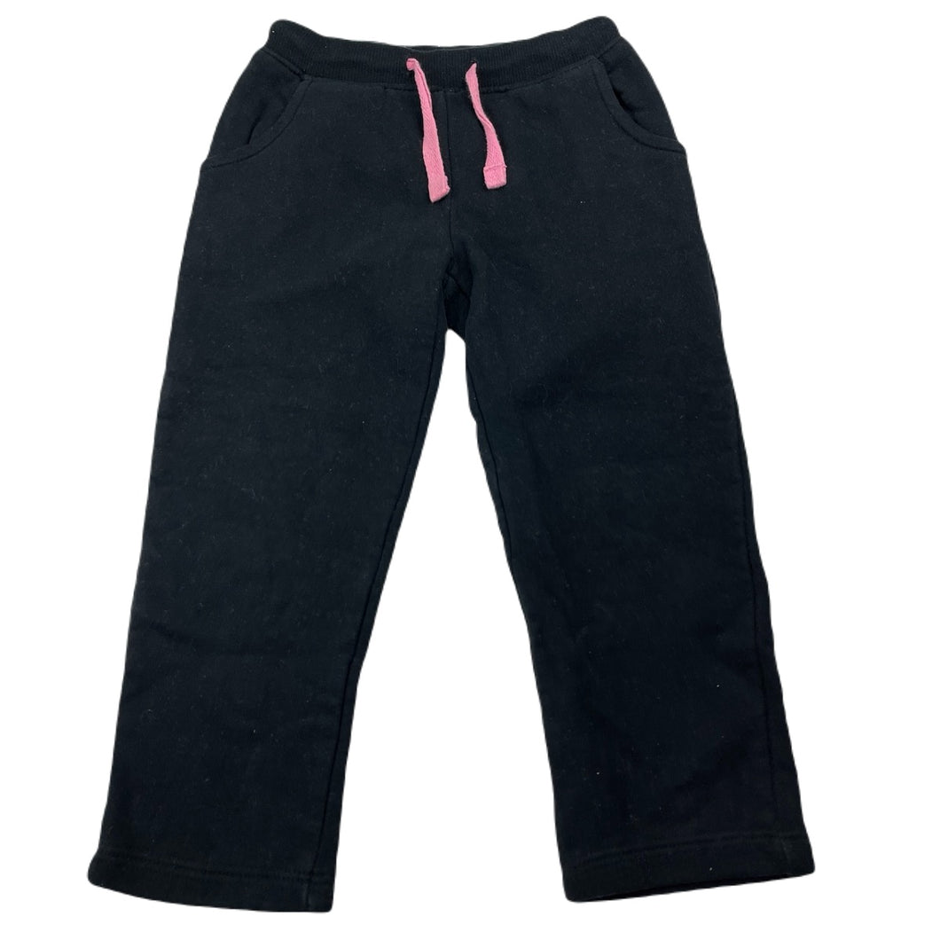 Girls Target, black fleece lined track pants, elasticated, Inside leg: 35cm, GUC, size 3,  