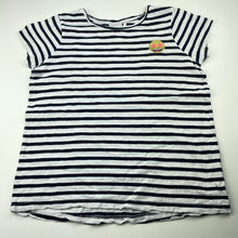 Load image into Gallery viewer, Girls Cotton On, navy stripe cotton t-shirt / top, FUC, size 11,  