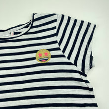 Load image into Gallery viewer, Girls Cotton On, navy stripe cotton t-shirt / top, FUC, size 11,  