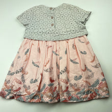 Load image into Gallery viewer, Girls Pumpkin Patch, lined cotton dress, feathers, EUC, size 1, L: 45cm