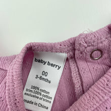 Load image into Gallery viewer, Girls Baby Berry, pointelle cotton ruffle romper, GUC, size 00,  