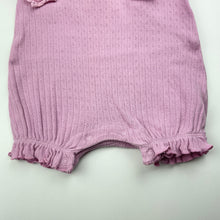 Load image into Gallery viewer, Girls Baby Berry, pointelle cotton ruffle romper, GUC, size 00,  