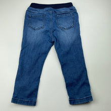 Load image into Gallery viewer, unisex Target, blue stretch denim jeans, elasticated, Inside leg: 30cm, EUC, size 2,  