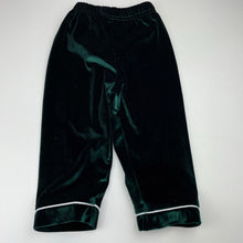Load image into Gallery viewer, unisex KIDS TALES, green velvet pyjama top &amp; bottoms, EUC, size 2,  