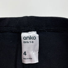Load image into Gallery viewer, Girls Anko, black stretchy leggings, Inside leg: 37cm, EUC, size 4,  