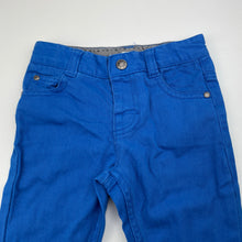 Load image into Gallery viewer, Boys Sprout, blue cotton pants, adjustable, Inside leg: 34cm, GUC, size 1,  