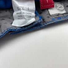 Load image into Gallery viewer, Boys Sprout, blue cotton pants, adjustable, Inside leg: 34cm, GUC, size 1,  