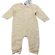 Load image into Gallery viewer, unisex Baby Berry, yellow stripe stretchy romper, NEW, size 00,  