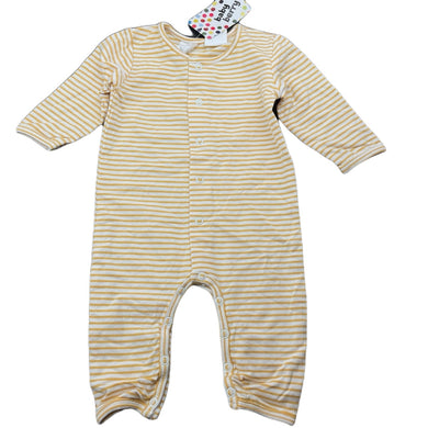 unisex Baby Berry, yellow stripe stretchy romper, NEW, size 00,  