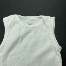 Load image into Gallery viewer, unisex Carters, white cotton singletsuit / romper, EUC, size 0000,  