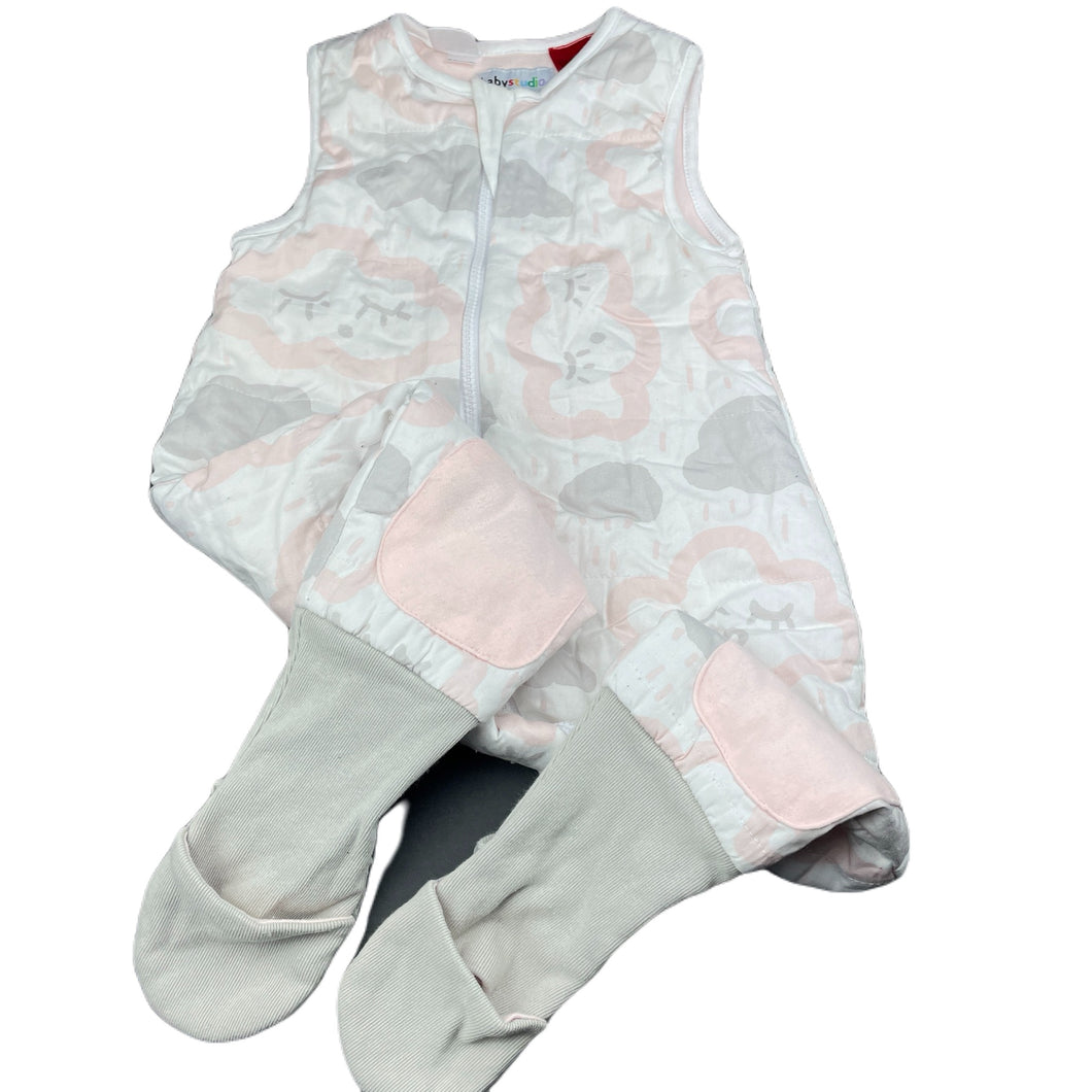 Girls Baby Studio, wadded cotton sleepsuit, no Tog rating, GUC, size 1-2,  
