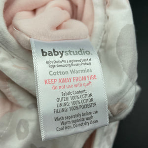 Girls Baby Studio, wadded cotton sleepsuit, no Tog rating, GUC, size 1-2,  