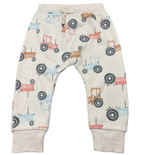 Load image into Gallery viewer, Boys Dymples, fleece lined casual pants, elasticated, tractors, EUC, size 0,  