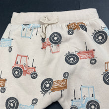 Load image into Gallery viewer, Boys Dymples, fleece lined casual pants, elasticated, tractors, EUC, size 0,  