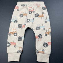 Load image into Gallery viewer, Boys Dymples, fleece lined casual pants, elasticated, tractors, EUC, size 0,  