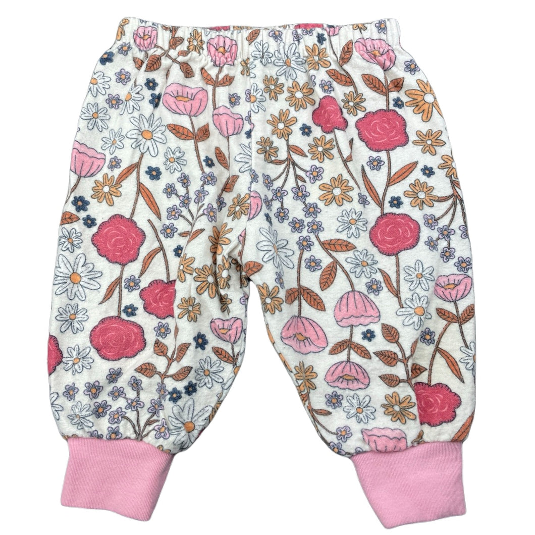 Girls Target, flannel organic cotton floral pyjama pants, GUC, size 00,  