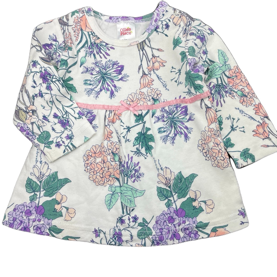 Girls Ollies Place, floral cotton long sleeve top, GUC, size 00,  