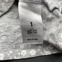 Load image into Gallery viewer, Girls H&amp;T, grey &amp; white floral cotton top, GUC, size 1,  