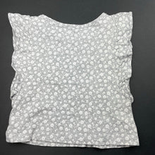 Load image into Gallery viewer, Girls H&amp;T, grey &amp; white floral cotton top, GUC, size 1,  