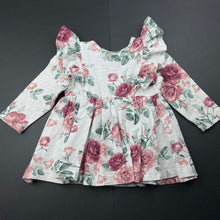 Load image into Gallery viewer, Girls Designer Kidz, stretchy floral dress / top, GUC, size 00, L: 32cm