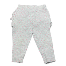 Load image into Gallery viewer, Girls Dymples, grey &amp; pink spot ruffle leggings / bottoms, GUC, size 000,  