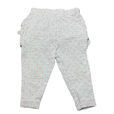 Girls Dymples, grey & pink spot ruffle leggings / bottoms, GUC, size 000,  